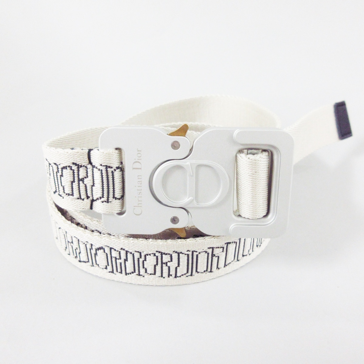 ディオール/クリスチャンディオール/ベルト/白×シルバー×ダーク