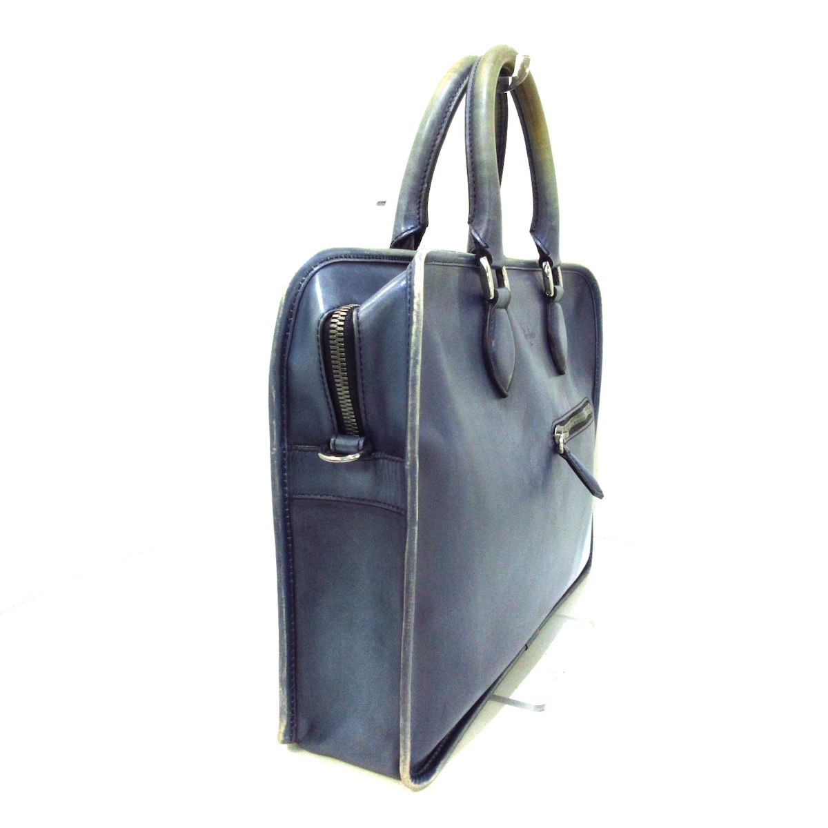 ベルルッティ/ビジネスバッグ/ネイビー×ライトブルー×白/レザーの買取