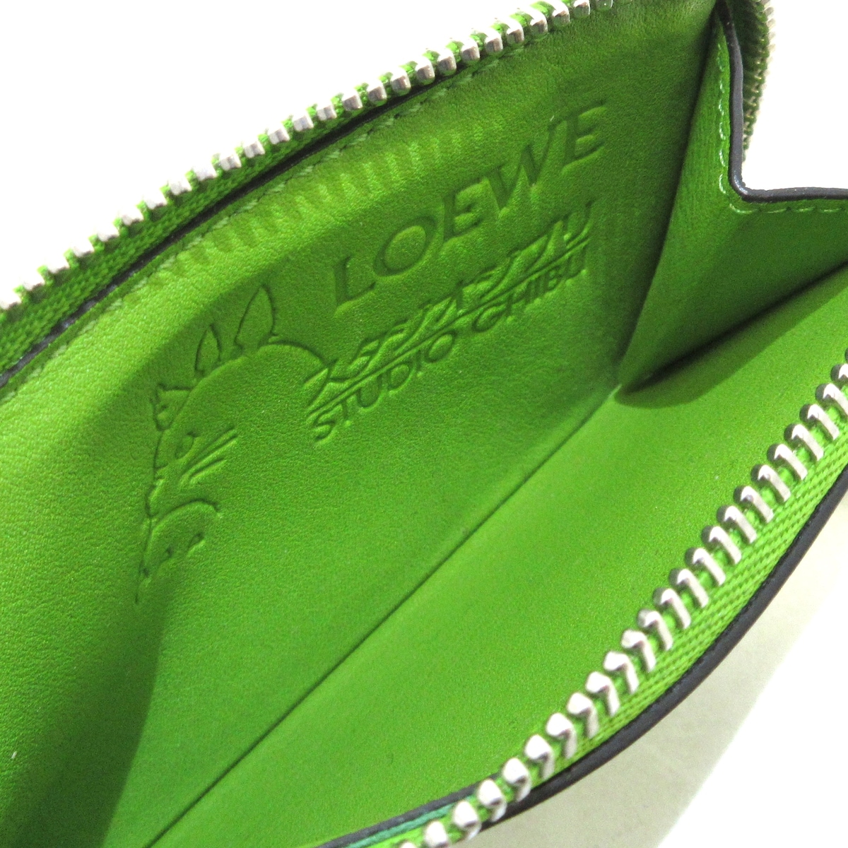 ロエベ/コインケース/グリーン×ダークブラウン×マルチ/型番