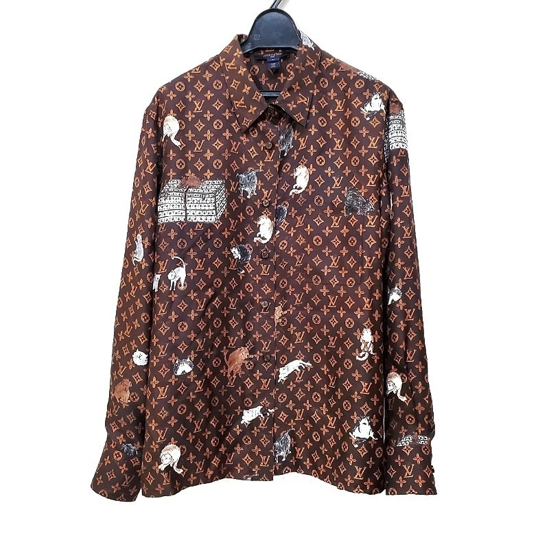ルイヴィトン/シャツブラウス/ダークブラウン×ブラウン×マルチ/サイズ