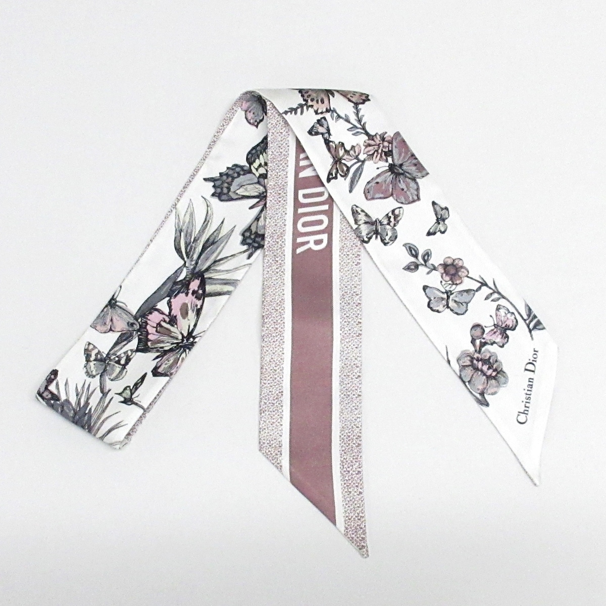 ディオール/クリスチャンディオール/スカーフ/アイボリー×ピンク