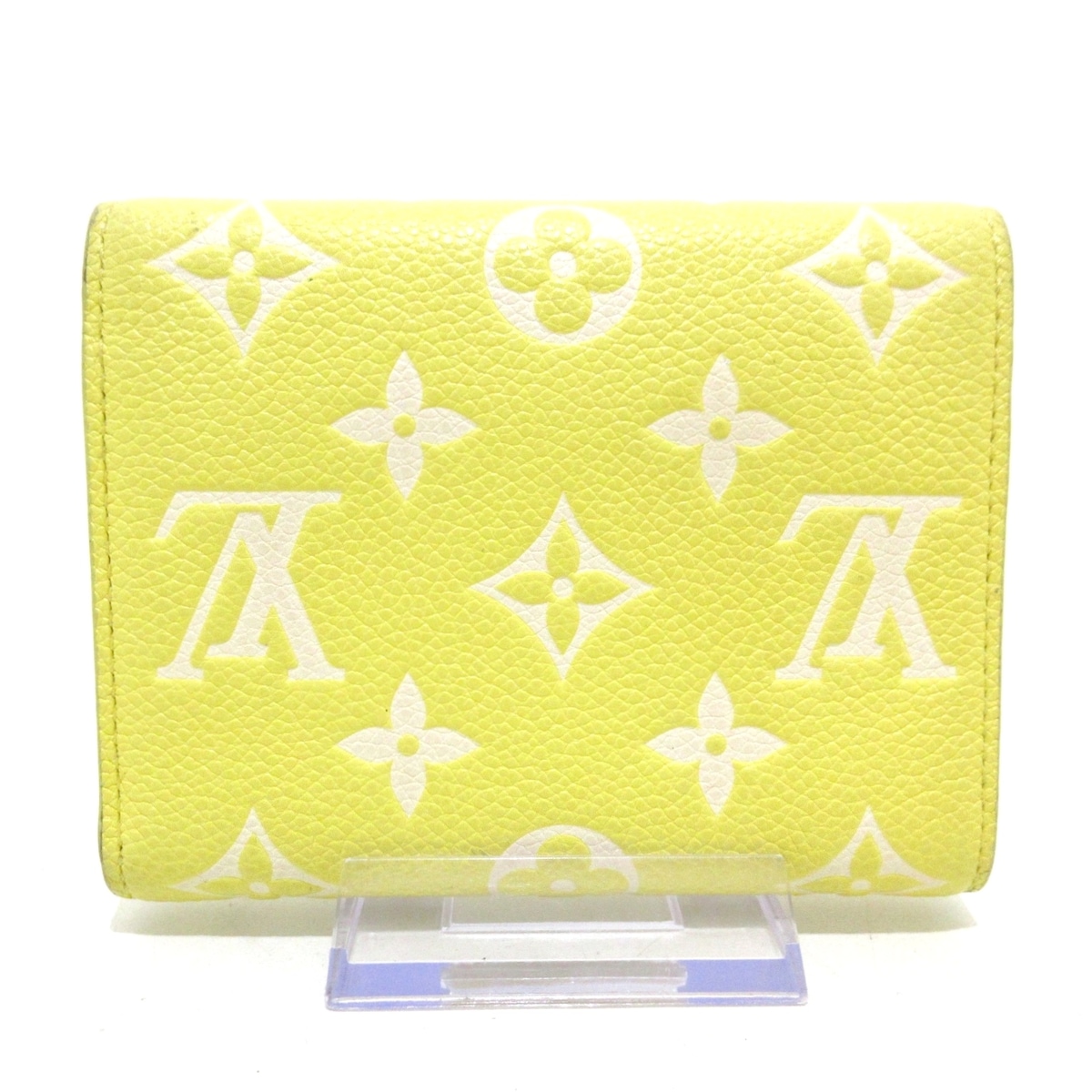 ルイヴィトン/3つ折り財布/ポルトフォイユヴィクトリーヌ/イエロー×白