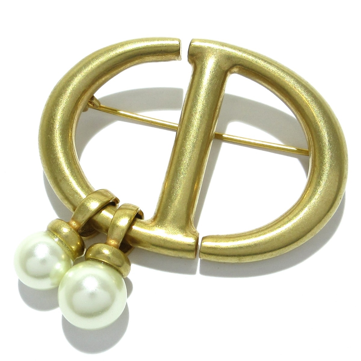 ディオール/クリスチャンディオール/ブローチ/ゴールド×アイボリー/CD