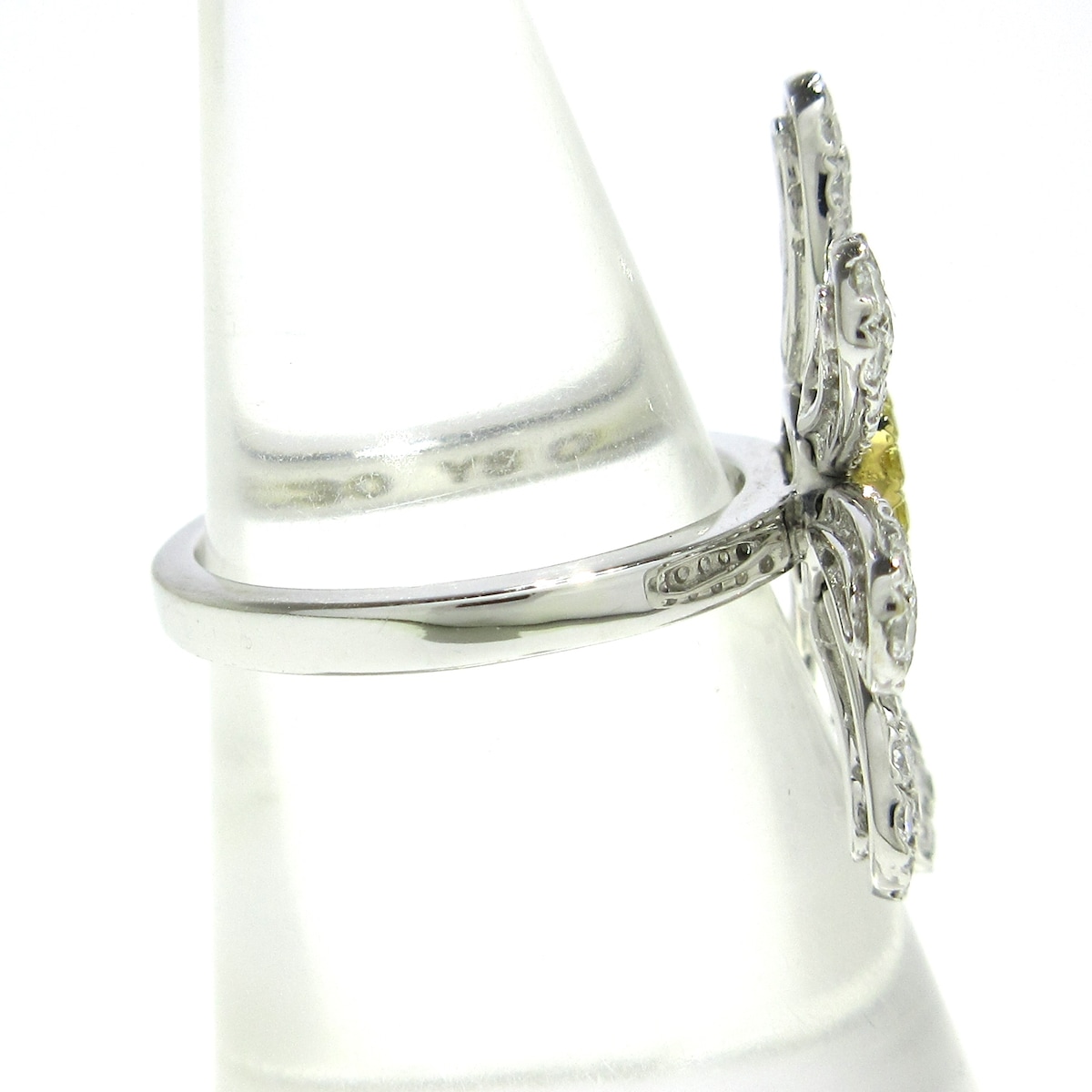 ミオハルタカ/リング/マーガレットリング/K18WG×ダイヤモンド×イエロー