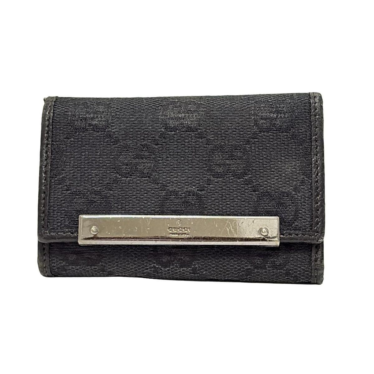 ほぼ未使用品 箱付き GUCCI グッチ キーケース GG柄 シマ ブラウン系