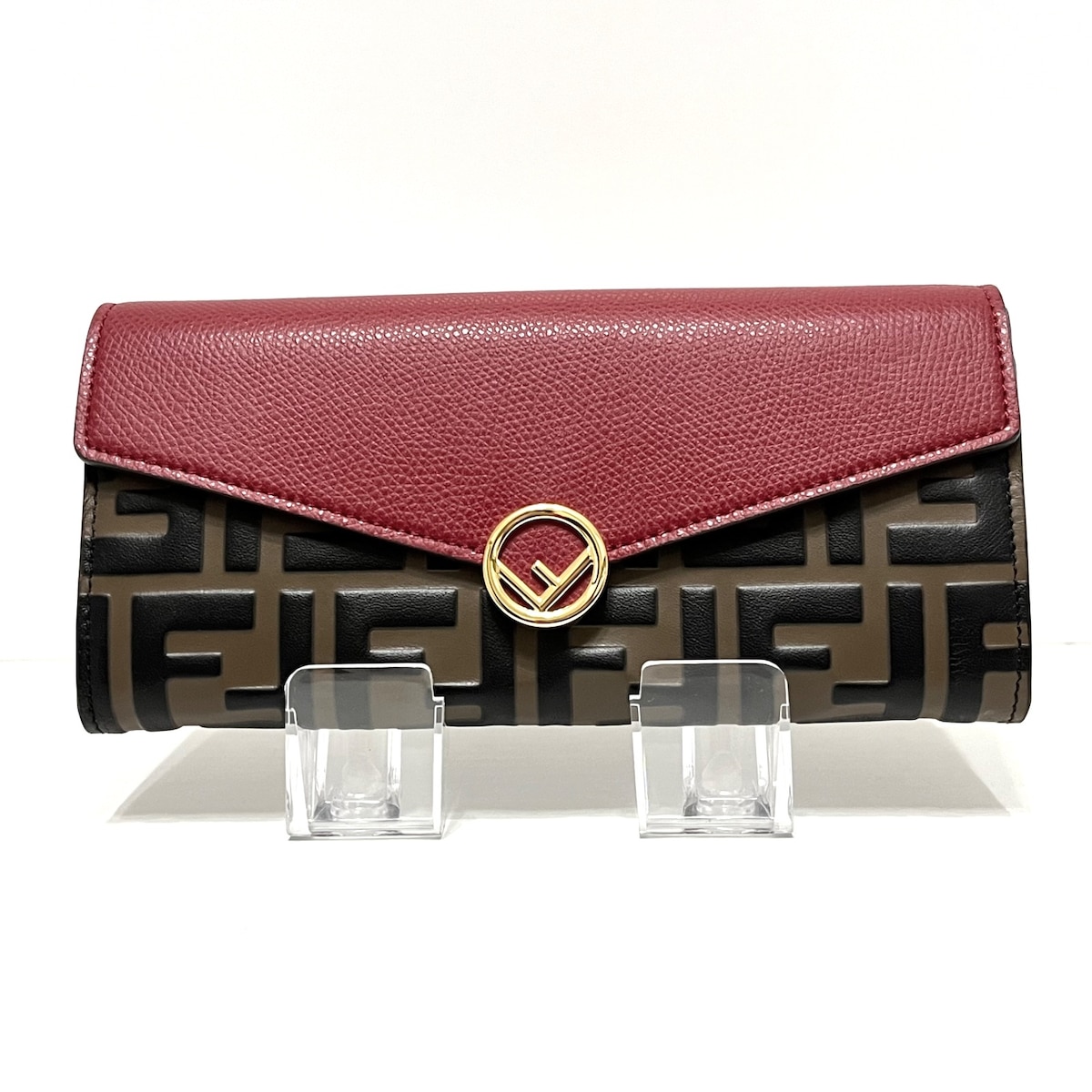 フェンディ/長財布/ズッカ柄/エフイズフェンディ/ブラウン×ダーク