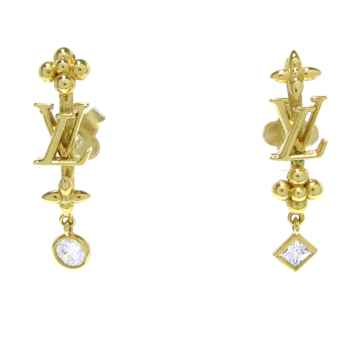 ルイヴィトン/ピアス/LV インザスカイ/ゴールド×クリア/型番：M01257の