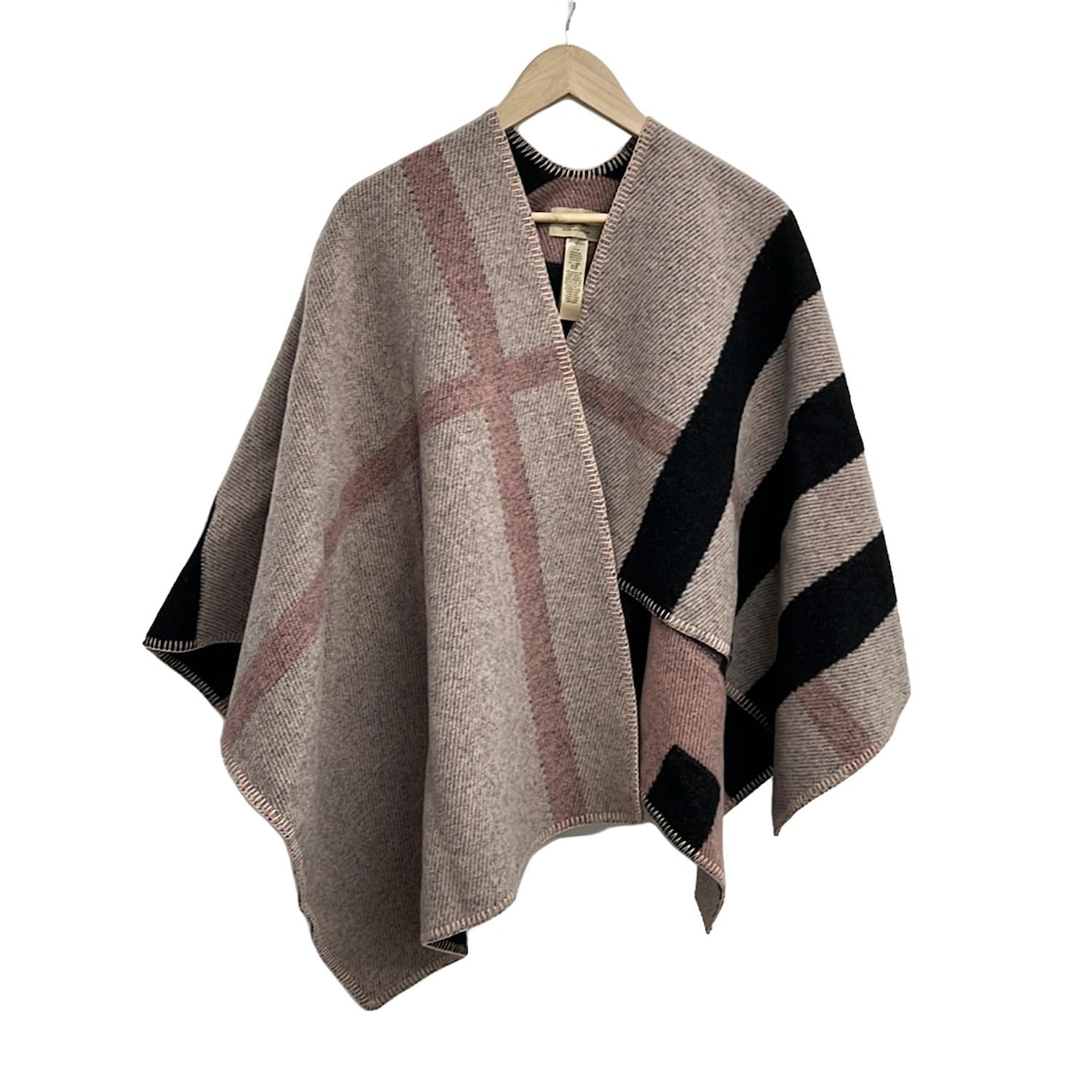 バーバリーロンドンイングランド/ポンチョ/ピンク×黒/サイズ：131 x