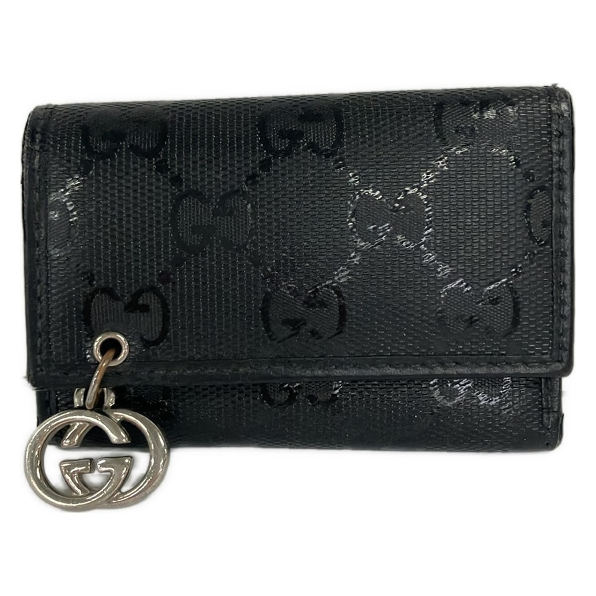 GUCCI(グッチ) キーケース GG柄 212111 黒 6連フック（19311292）中古