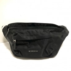 ジバンシー/ウエストポーチ/4G ナイロン バムバッグ/黒×白/ナイロン