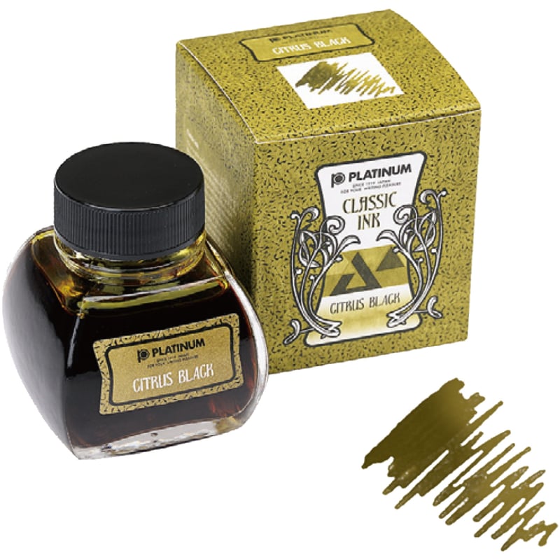 クラシックインク 万年筆用水性染料インク シトラスブラック | PEN☆STARS