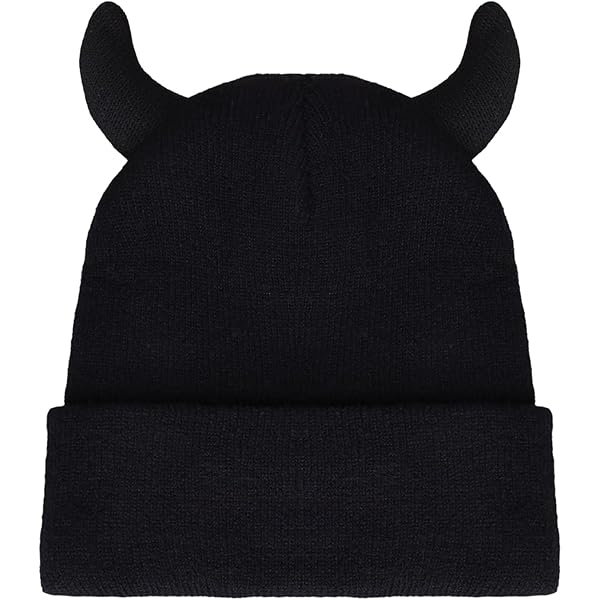 ZITEZHGO Cute Devil Horn Knit Beanie Hat for Women Men Y2K Emo