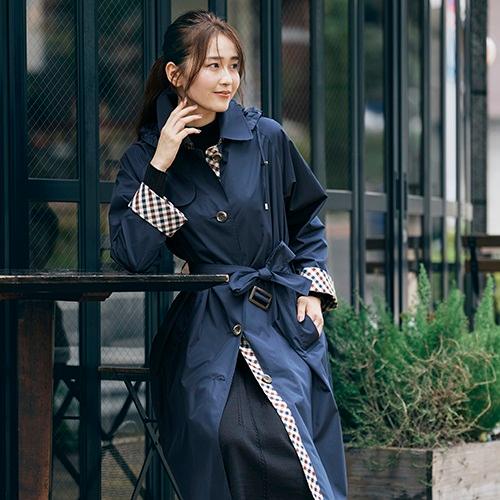 ANAオリジナル＞Aquascutumレインコート/レディース/ネイビー