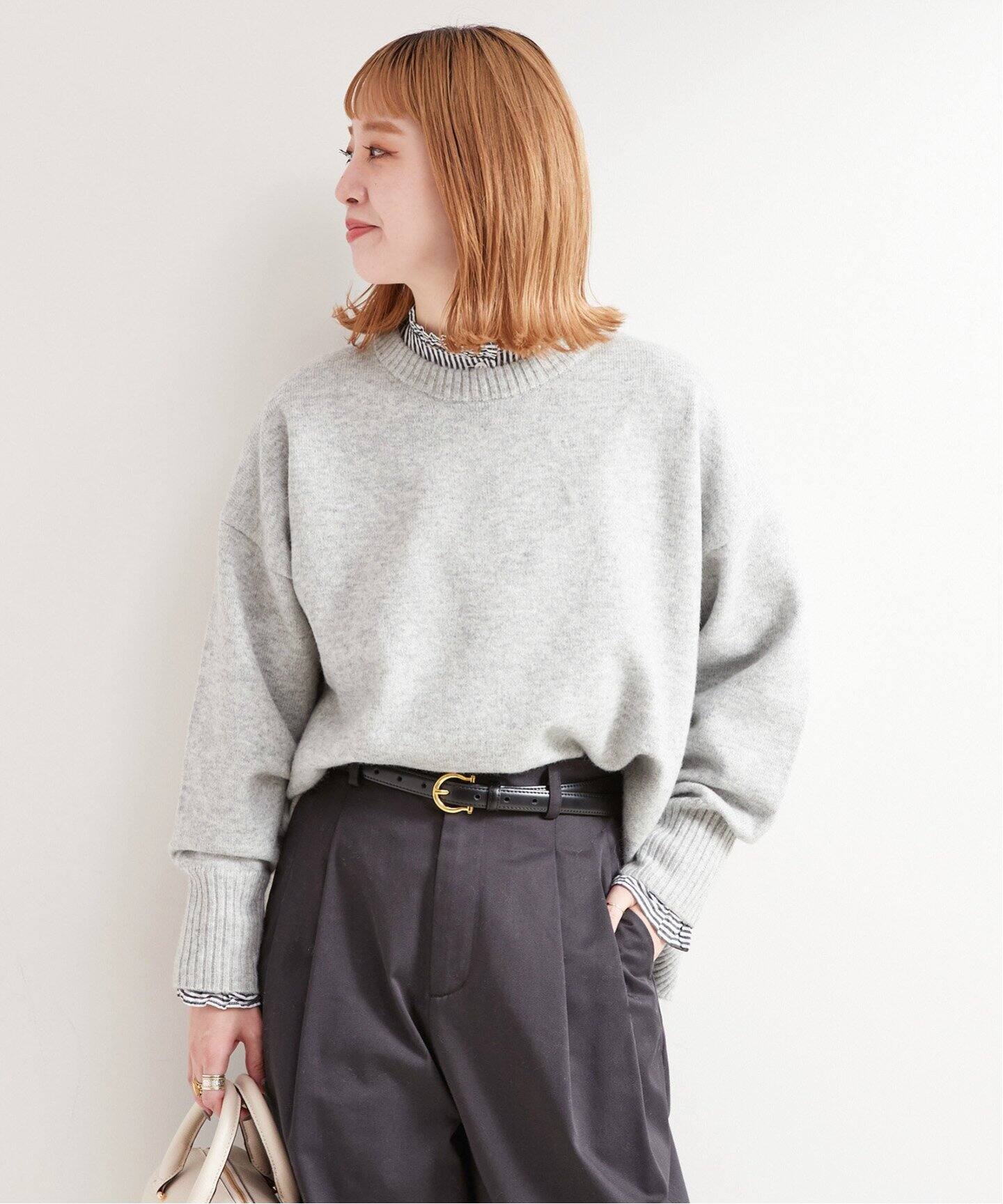 ウール混クルーネックプルオーバー（ニット／セーター）｜B.C STOCK