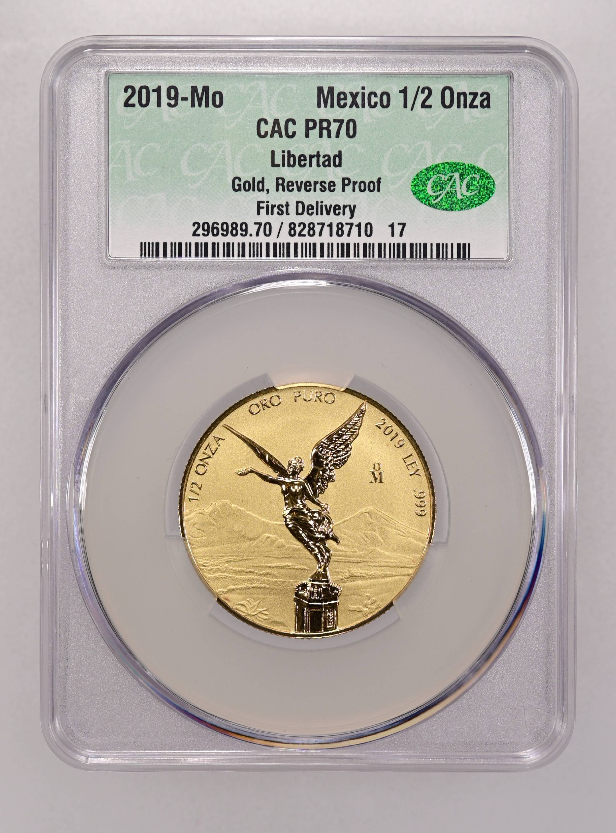 2019 Mo Gold 1/2 Onza Libertad, Proof Gold, Reverse Proof Proof