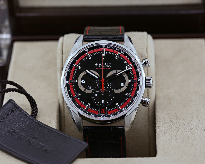 23404) Zenith El Primero Chronograph Black / Red Dial | European