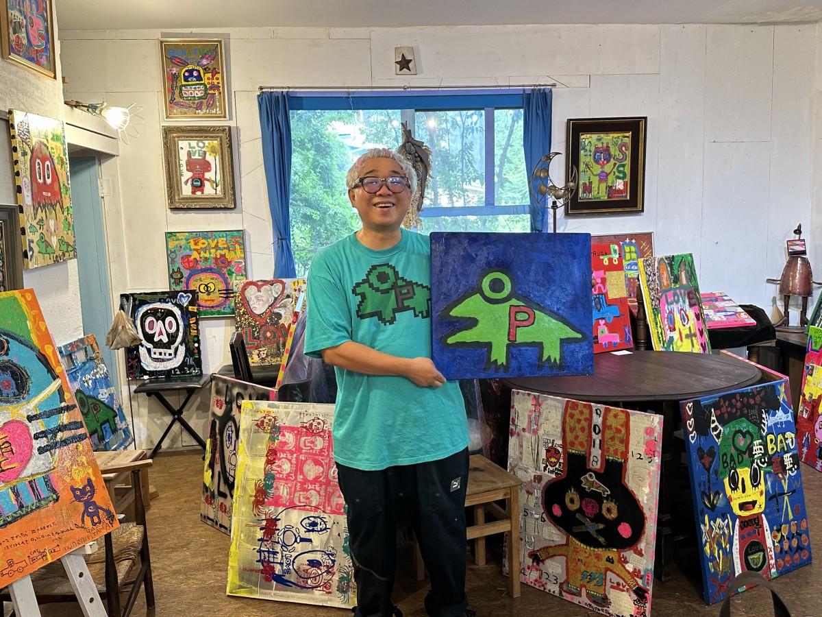 立川でアール・ブリュット作家・玉川宗則さん絵画展 作品の無償リース