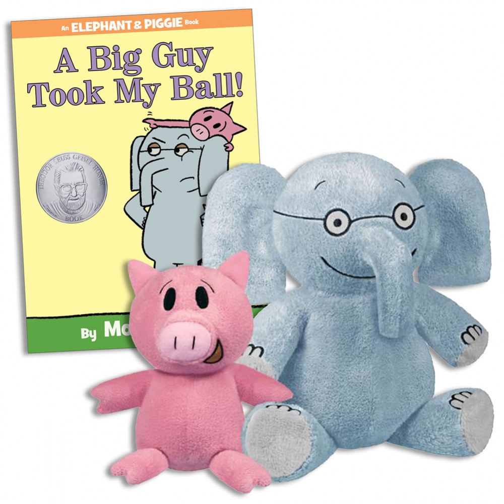 Elephant and Piggie Plushies & A Big Guy Took My Ball Book