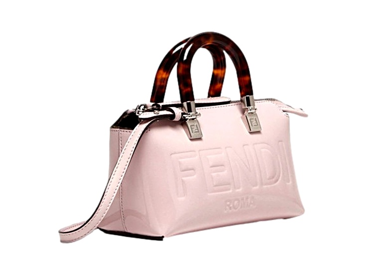 Fendi By The Way Mini Bag Boston Small Bag in Light Pink Patent