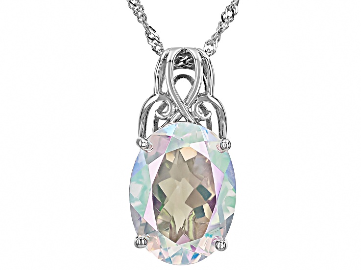 Zero Jupiter™ Quartz Rhodium Over Sterling Silver Pendant with
