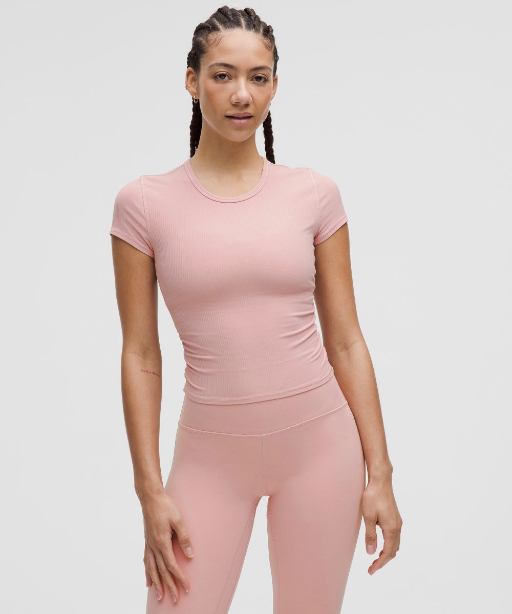 All It Takes バックツイスト リブ半袖シャツ | ショートスリーブ