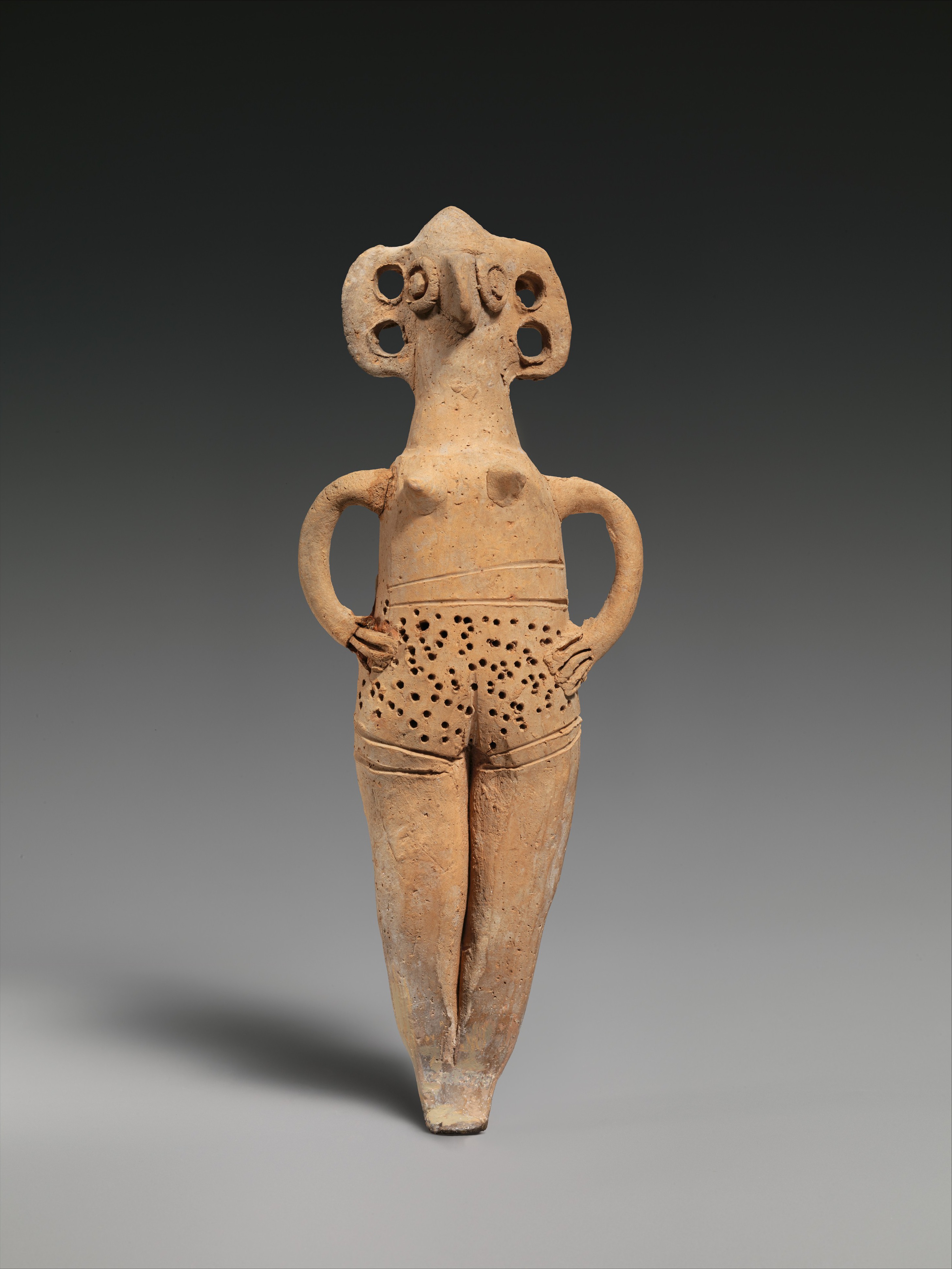 Terracotta statuette of woman with bird face - Cypriot - Late