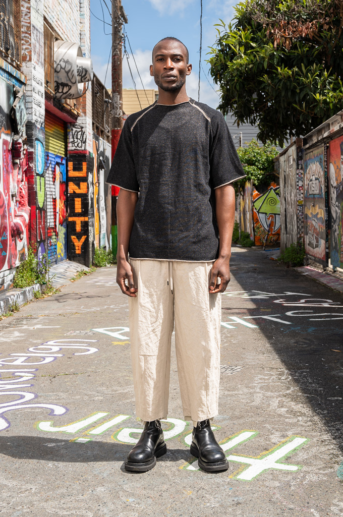 Devoa HOLOGRAPHIC Canapa Fiber Cropped Pants