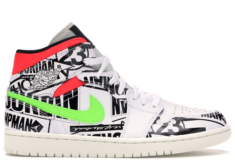 Jordan 1 Mid All Over Logos Men's - 554724-119 - US