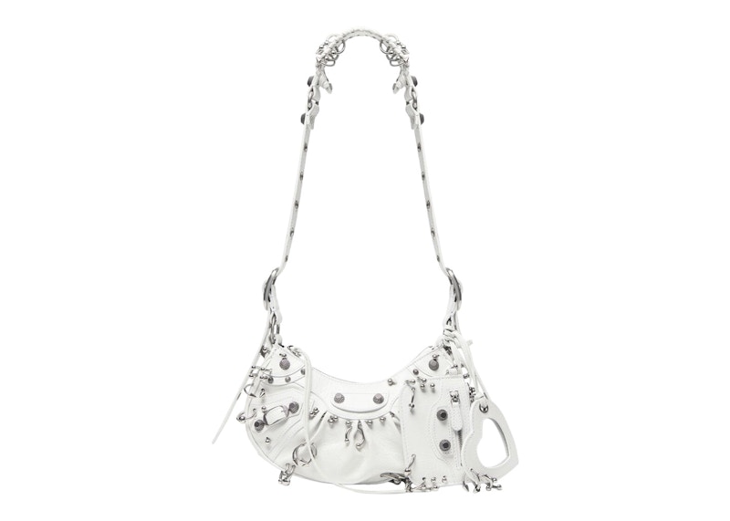 Balenciaga Le Cagole XS Shoulder Bag With Piercing White Arena in