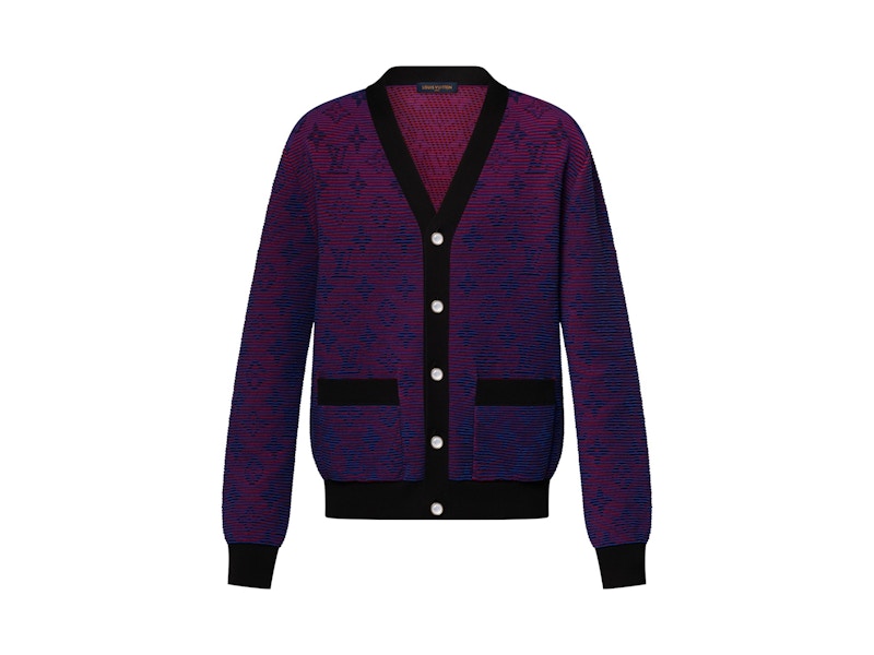 Louis Vuitton Optical Monogram Jacquard Cardigan Multicolor Men's