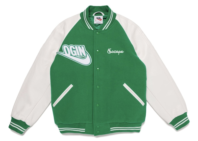Nike x Nigo NRG Varsity Jacket (Asia Exclusive) Green Men's - FW24