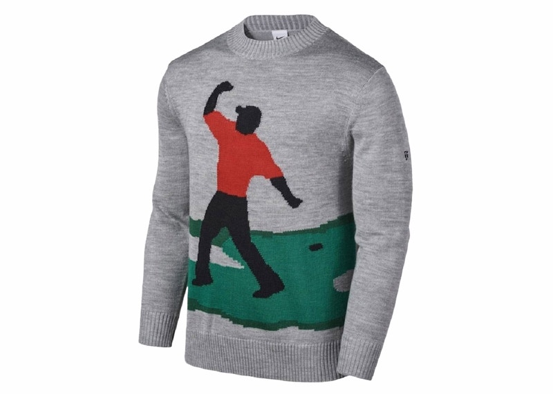 Nike Tiger Woods Knit Golf Crew Sweater Grey/Multicolor Men's