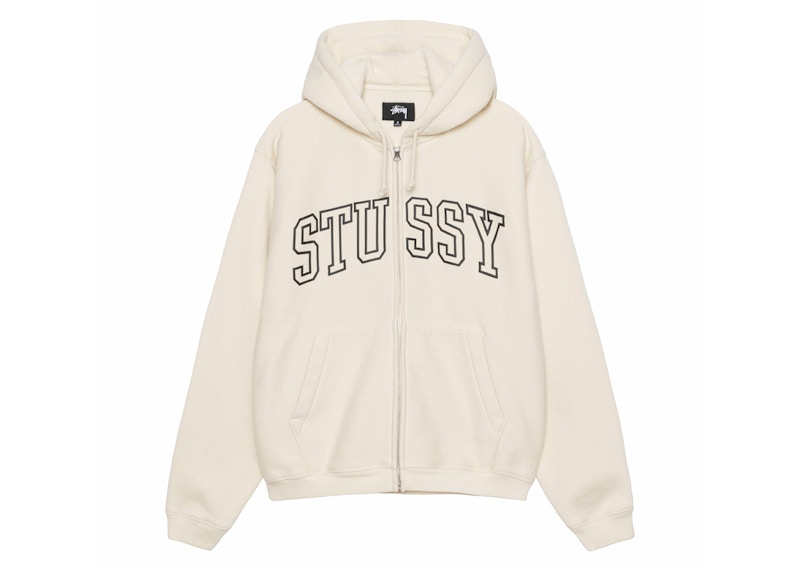 Stussy Outline Zip Hoodie Ivory メンズ - SS24 - JP