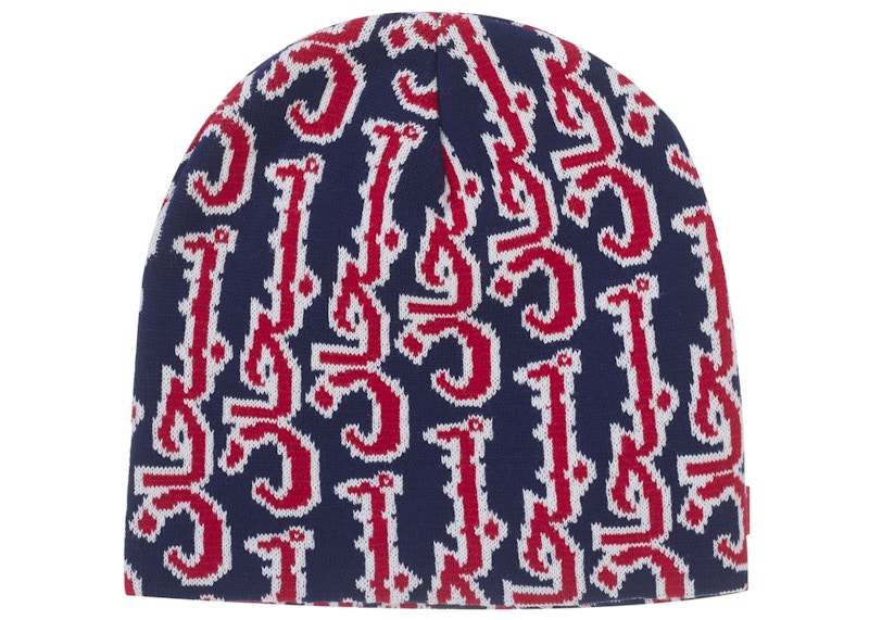 Supreme Arabic Jacquard Beanie Navy - FW25 - US