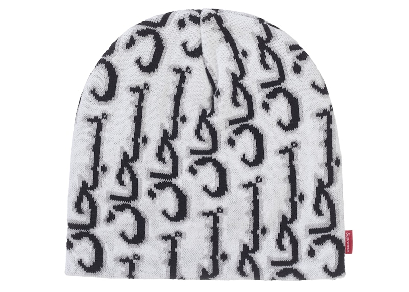 Supreme Arabic Jacquard Beanie White - FW25 - US