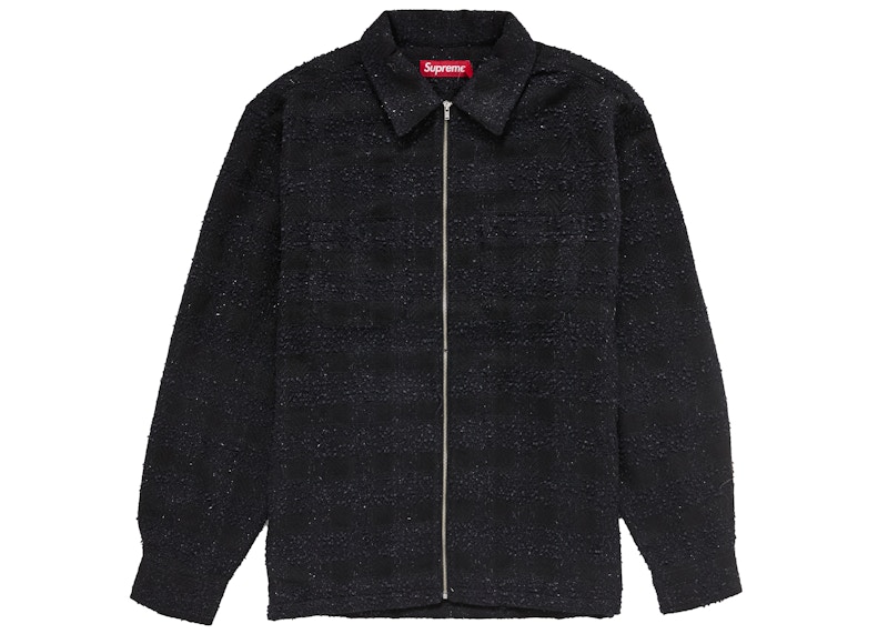 Supreme Boucle Zip Up Shirt Black Men's - FW24 - US