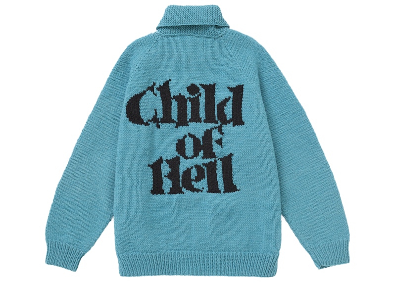 Supreme Child of Hell Cowichan Sweater Blue Men's - FW24 - US
