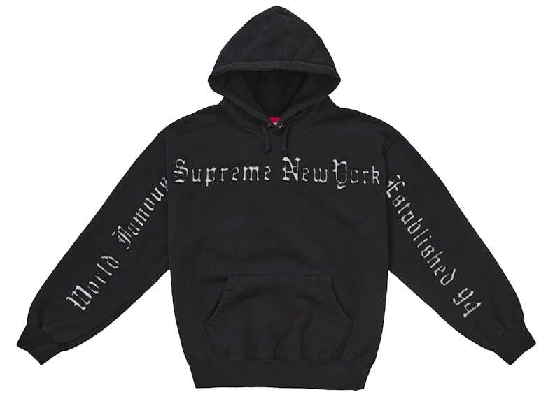 Supreme Contrast Cutout Hooded Sweatshirt Black Men's - SS25 - US