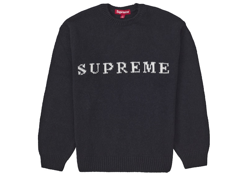 Supreme Contrast Logo Sweater Black メンズ - SS25 - JP