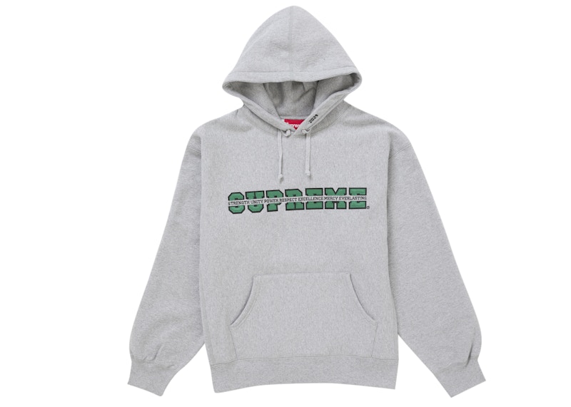 Supreme Collegiate Acronym Hooded Sweatshirt Heather Grey Men's