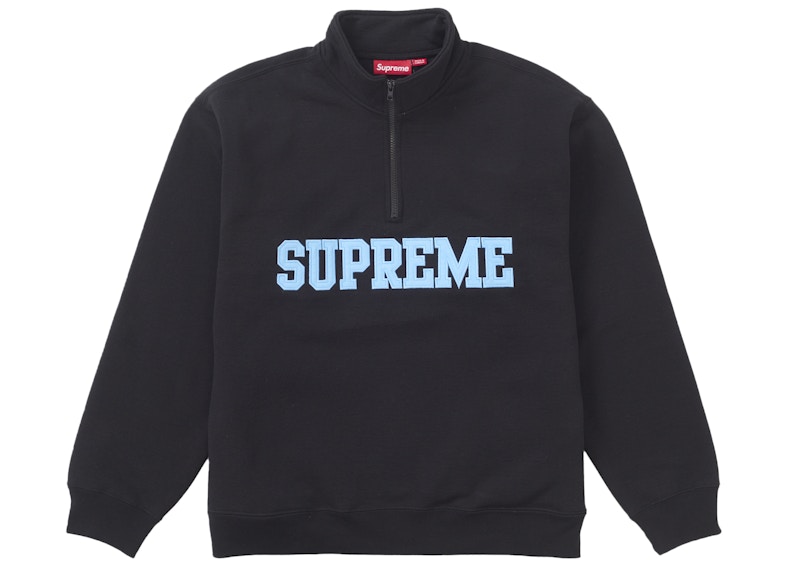Supreme Collegiate Half Zip Pullover Black Men's - FW24 - US