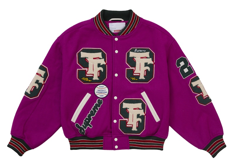 Supreme Drill Team Varsity Jacket Magenta メンズ - FW25 - JP