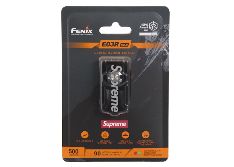 Supreme Fenix E03R Flashlight Keychain Black - FW24 - US