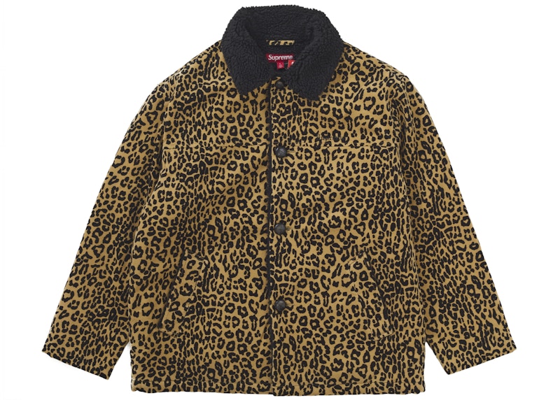 Supreme Kindermann Uncut Corduroy Car Coat Leopard Men's - FW24 - US