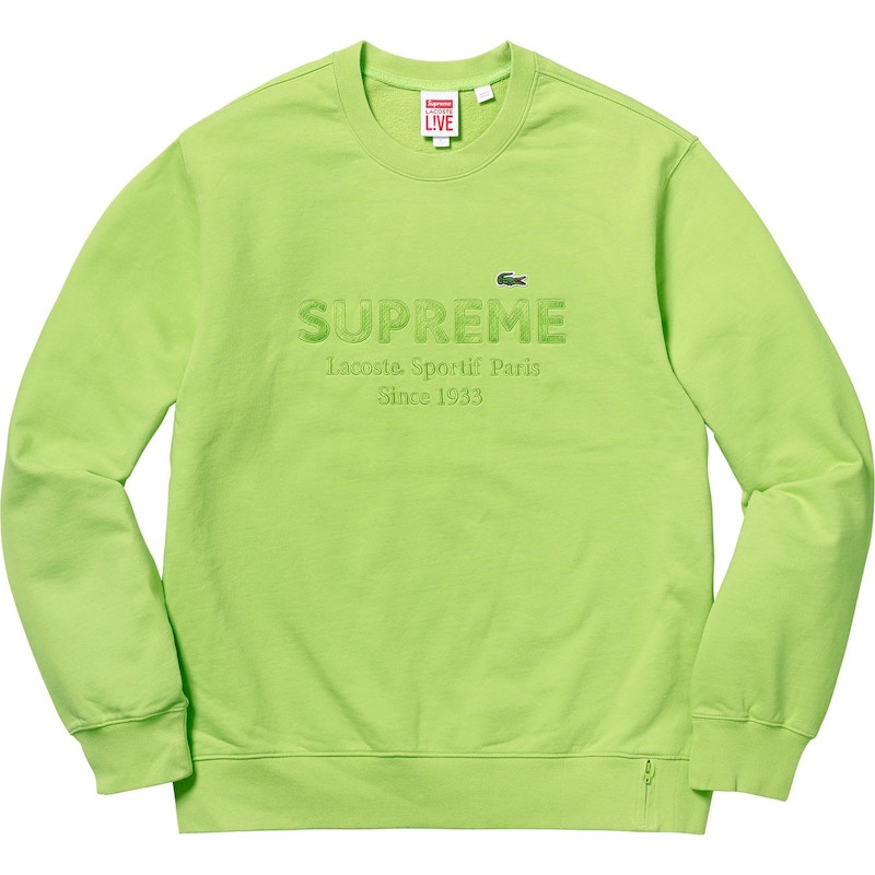 Supreme LACOSTE Crewneck Green Men's - SS18 - US
