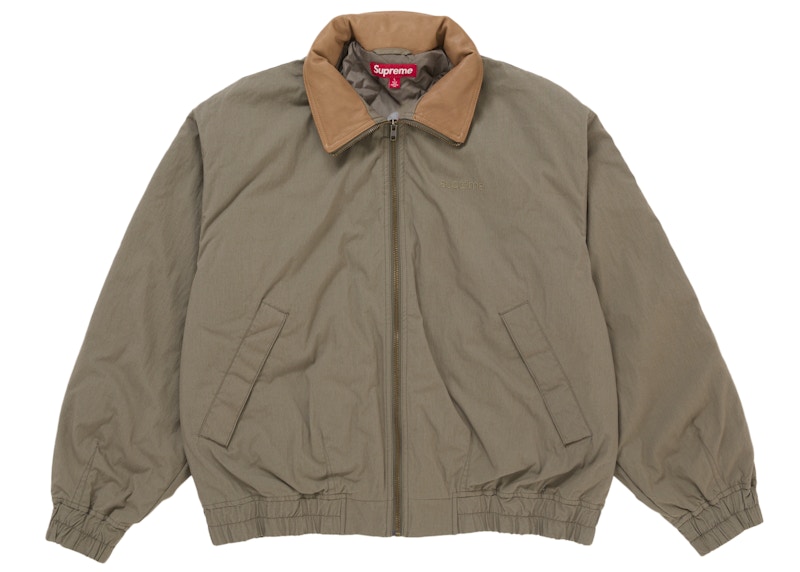 Supreme Leather Collar Utility Jacket (SS25) Olive メンズ - SS25 - JP
