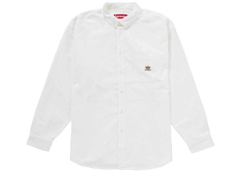 Supreme Loose Fit Flannel Oxford Shirt White Men's - FW24 - US