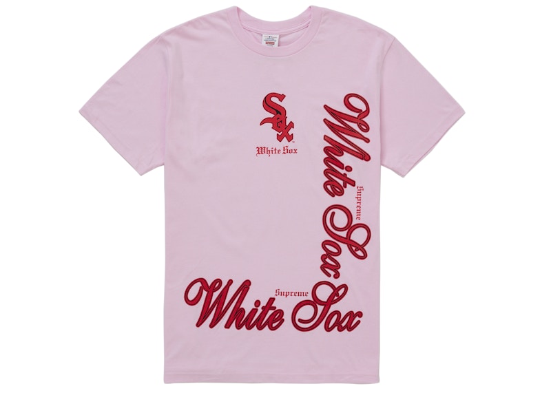 Supreme MLB Teams Sox Tee Light Pink Men's - FW25 - US