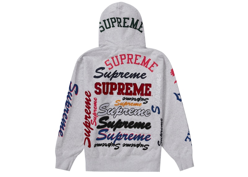 Supreme Multi Logo Hooded Sweatshirt Ash Grey Men's - FW21 - US