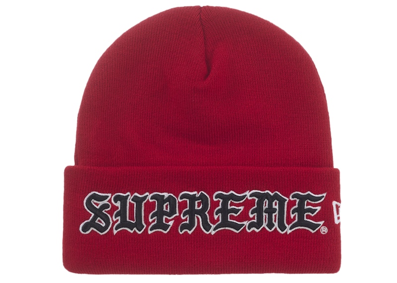 Supreme New Era Old English Beanie Red - FW25 - US